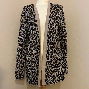 J. Crew Leopard Print Open Cardigan